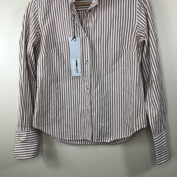KOTN White Gold Striped collared shirt size US 4 - Picture 4 of 11